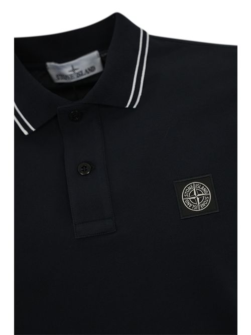Polo 2200010 in cotone pique Navy blue STONE ISLAND | 2200010S0018V0020